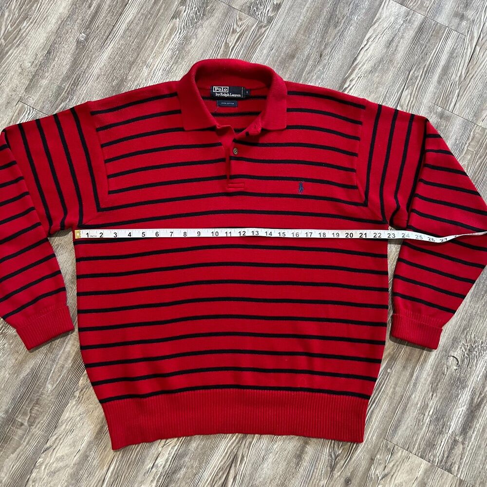 Vintage 90s Polo by Ralph Lauren Striped Sweater Hong Kong L - Picture 4 of 7
